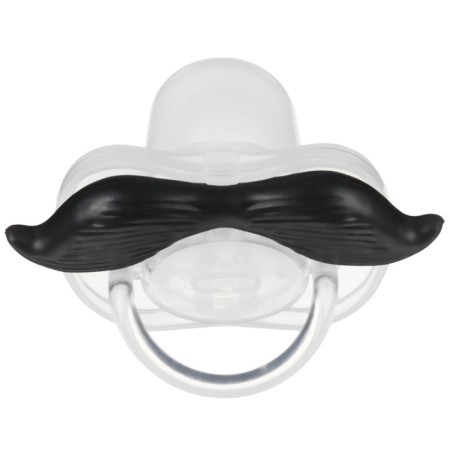 Silicone orthodontic dummy "mustache", from 0 months, with a cap, shape mix-10