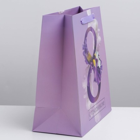 Package Gift Laminated Vertical, packaging, “Happy holiday, March 8!”, Ml 23 x 27 x 11.5 cm-1