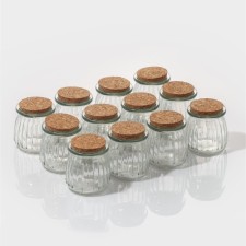 A set of glass jars for spices with a cork cover of the Parfa shares, 200 ml, 7.4 × 8 cm, 12 pcs