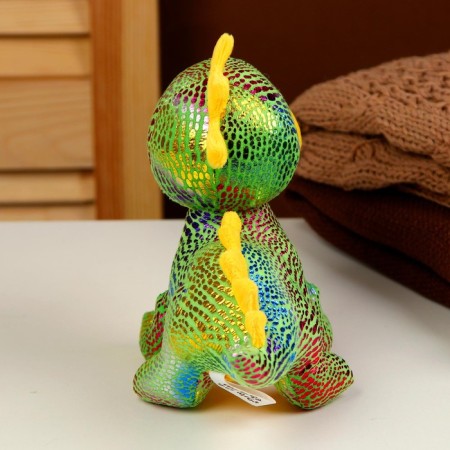 Soft toy "Dracos", shiny, 17 cm, green color-3
