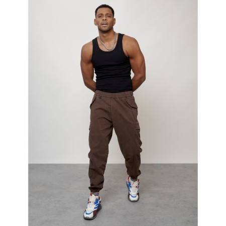 Cargo jeans men, size 44-46, brown color