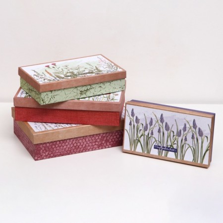 A set of rectangular boxes 4 in 1, "field flowers", 30 x 20 x 8 - 24 x 14 x 5 cm-1