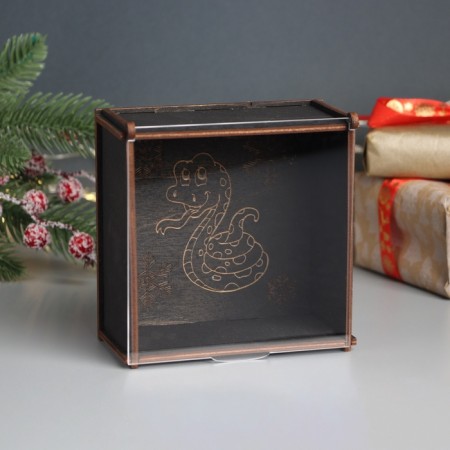 New Year's box "Snake in snowflakes" 6x12x12 cm