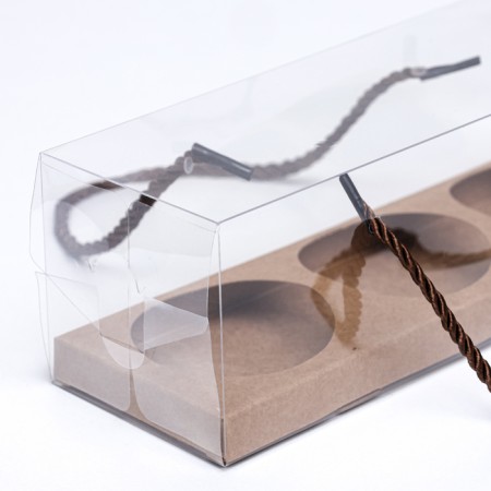 Confectionery packaging for cupcakes, craft 22.5 x 7.8 x 7.8 cm-2