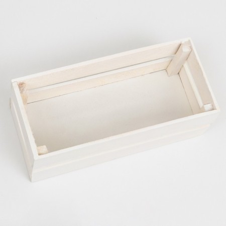 Kashpo wooden, two -strip, white, 24, 5x 11.5 x 9 cm-2
