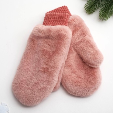 Women's mittens, cream color, size 18-1