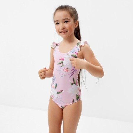 Children's swimsuit KAFTAN "Flowers", height 122-128 cm, pink-2