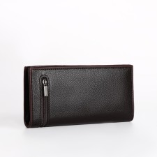 Male purse on a magnet, department for bills, for maps, brown color