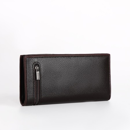 Male purse on a magnet, department for bills, for maps, brown color