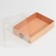 Confectionery packaging, Makarun box with PVC lid, Kraft, 17 x 12 x 3.5 cm