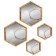 A set of mirrors "Bamboo", a mirror surface 22.7 × 20/15 × 13.2 cm, golden color