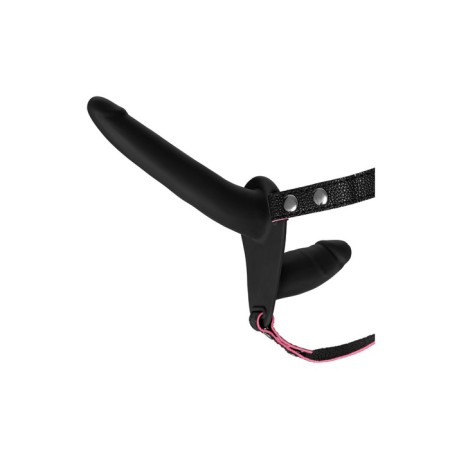 Strapon at the mount Black & Red by Toyfa, silicone, 24 cm, black color-2