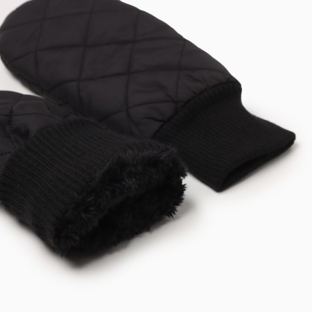 Women's mittens minku, black color, 24 cm-2