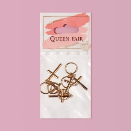 Hair piercing "Cross", 3.7 × 1.3 cm, 5 pcs, golden color-3
