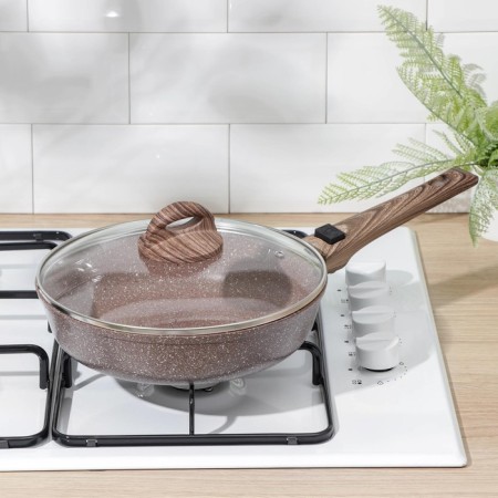 Sleeping pan “Brownie”, D = 24 cm, removable handle, glass cover, anti -stick coating, induction-8