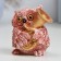 Figure "Owl with saxophone" Red-brown, 5x5x5cm