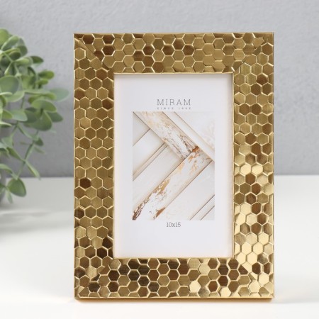 Photo frame Plastic Gallery 10x15 cm, 651618 gold (plastic screen)