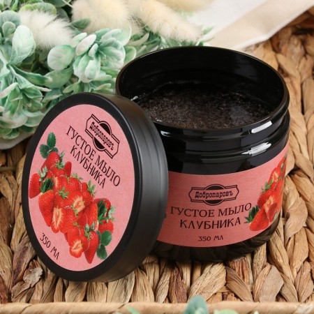Thick hair soap "strawberries", bath, 350 ml