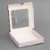 Box a gift team with a window, packaging, "with love", 16 x 16 x 3 cm