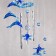 Wind music plastic "dolphin" 4 tubes + 11 figures