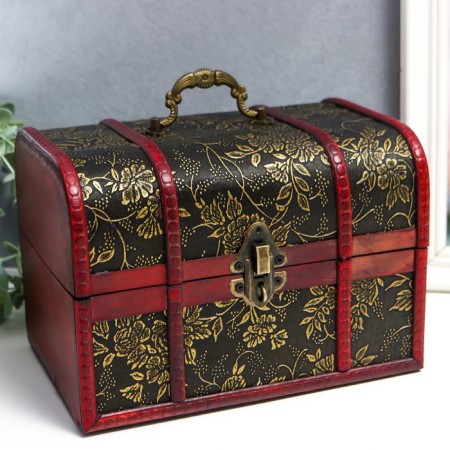 Casket Wood Equamable "Flowers and Bamboo" chest mix 15x22x15.5 cm