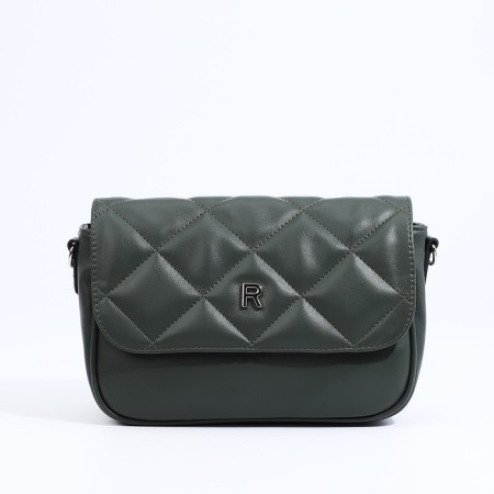Richet bag on a magnet, outer pocket, long belt, green color