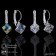 Earrings with rhinestones "Rainbow Day" Cube, color mix