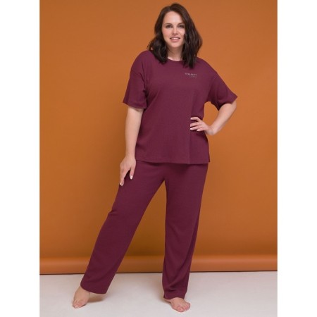 Female trousers, size 4xl, burgundy color-3