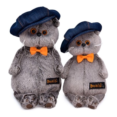 Soft toy "Basik in jeans cap", 19 cm-7