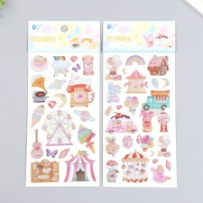 Plastic sticker with sparkles 