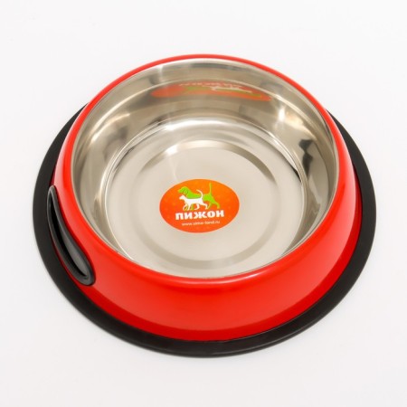 A bowl with a non -slip base is a rounded color with a pen, 710 ml, red-2