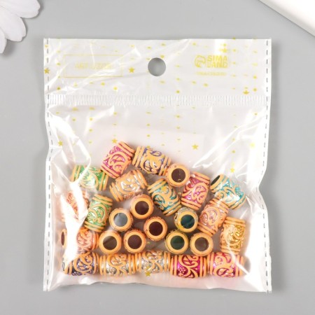 Beads for creativity plastic "Ethno. Signs. Hologography" set 20 g 1x1x1.5 cm-3