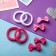 Hair set "Karapunka" (4 elastic bands, 4 clamps) classic, 2 cm, white-pink