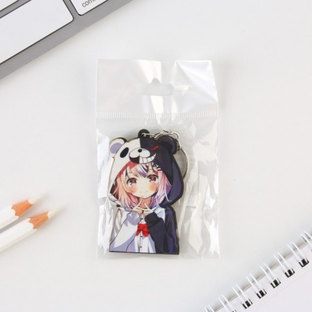 Key keychain wooden anime "black and white"-4