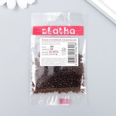 Beads "Zlatka" 08/0, 3 mm, 10 g 0013 brown mix-2