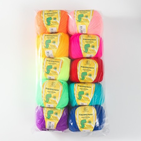 Yarn "Karamel Assorted" 100% acrylic set of 10 pcs. 175m/50g (Assorted No. 2)-1
