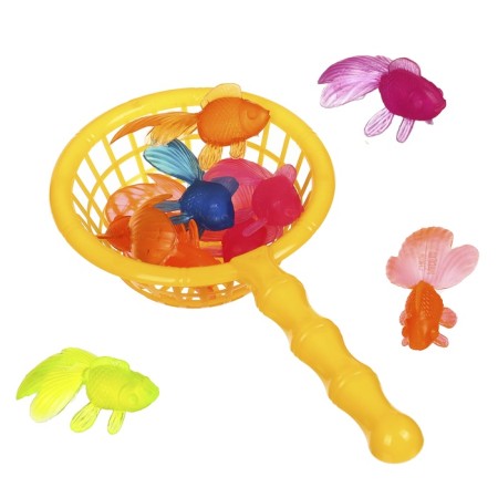 A set of bath toys "10 fish and net", 11 pcs, crush me-2