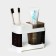 A stand for toothbrushes and paste with one glass, 15 × 7 × 12 cm, the color of coffee with milk