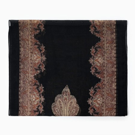 Female textile scarf, black/beige, rr 50*160-2