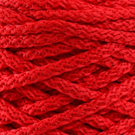 Knitting cord 100% polyester, width 5 mm 100m (red)-3
