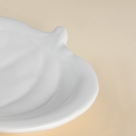 SL Home plate "Autumn Breeze", 13 × 11 × 2.5 cm, ceramics, white color-3