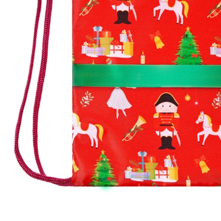 New Year. Bag for sweets 290 x 340 mm "Gift with a bow" (soft polyester density 210d)-4