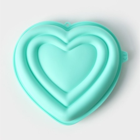 Form for mousse desserts and pastries are the “heart”, silicone, 22 × 20 × 7 cm, color mix-4