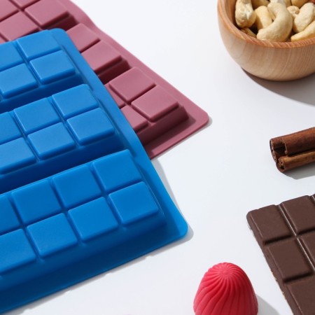 Chocolate shape "Tiles. Small slices ”, silicone, 26 × 17 × 1 cm, 6 cells, color mix-5