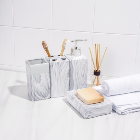 A set of accessories for the bathroom "Marble", 4 items (dispenser, soap dish, 2 glasses)-5