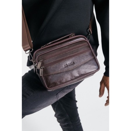Bag Cross-Body Men, genuine leather de-gosa brown, 23x10x19 cm-5