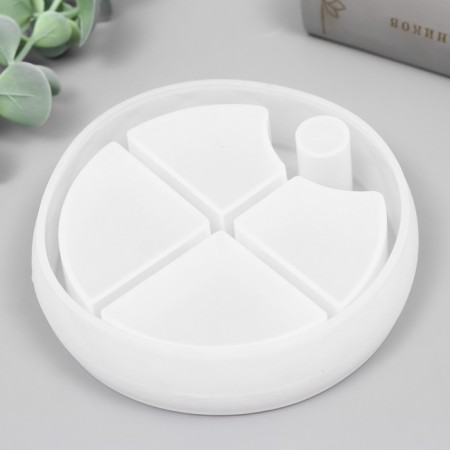Mold Silicon "Casket Round - Middle Yurus" 10.8x10.8x2.7 cm-2