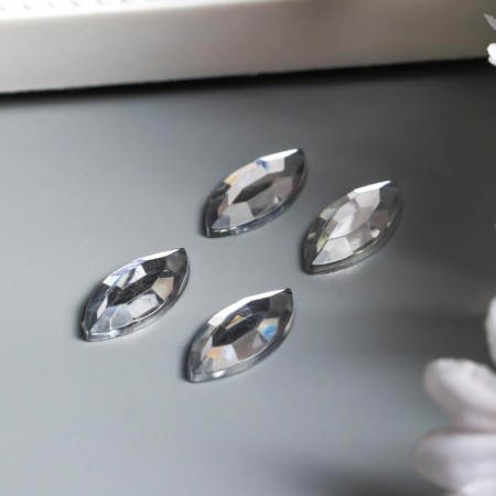 Decor for creativity Plastic "Rhinestial rhinestones. Transparent" (set 25 pcs) 1.8x0.9 cm-2