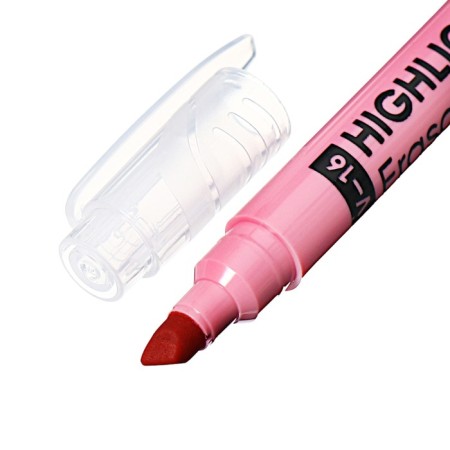Bilateral marker textbook 4 mm, Erichkrause, "Visioline V-16 Erasable Pastel" Color Pink-3