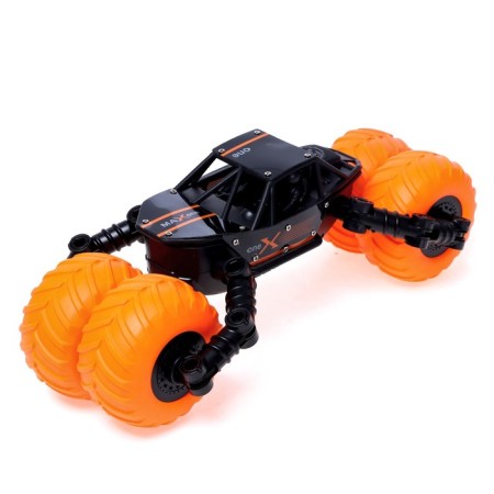 Acrobat radio -controlled jeep, performs tricks, works on the battery, color black-4